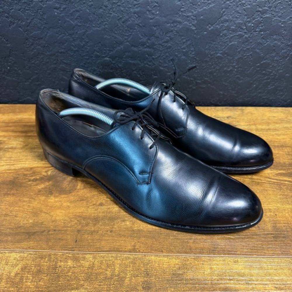 Nettleton Plain Toe Black Leather Derby Dress Shoes Mens‎ 10.5